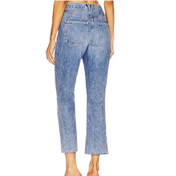 Veronica Beard Carly Kick Flare High Rise Jean Pebble Stone Raw Hem Blue Sz 26 - Picture 2 of 11